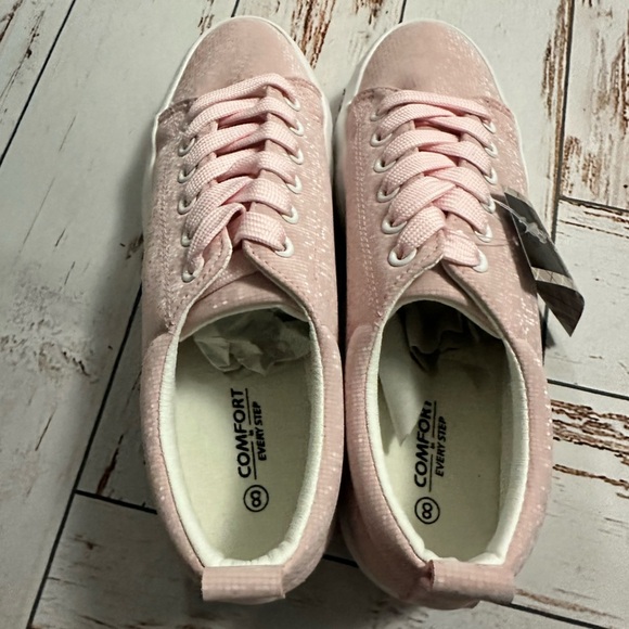 🆕 Women Lace Up Platform Sneakers Size 8, Pink - Picture 4 of 10